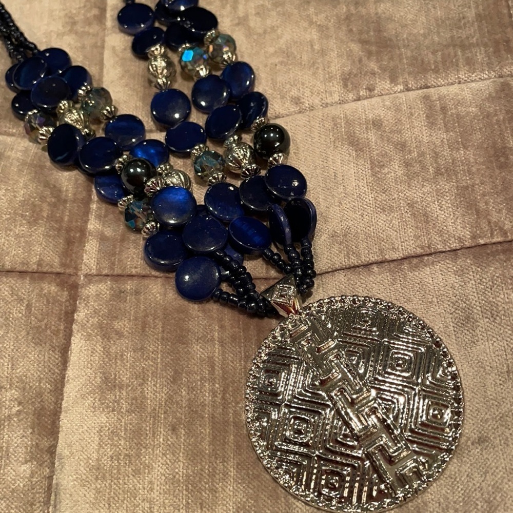 Mixit Greek Key Beaded Necklace NWTS